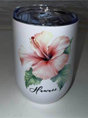 Hawaii Floral Insulated Drink Tumbler - Pink Hibiscus 12 oz